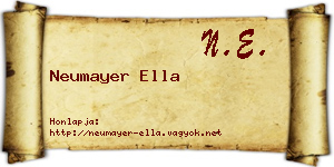 Neumayer Ella névjegykártya